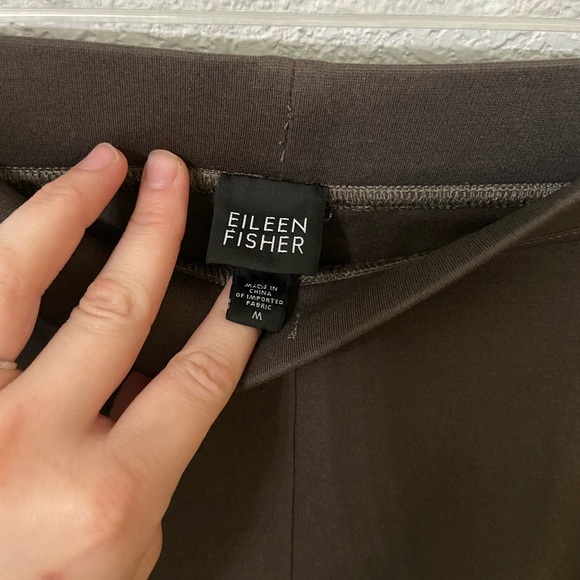 Eileen Fisher Ponte Pants Wide Leg Trousers Pull On Medium Brown - Picture 2 of 3